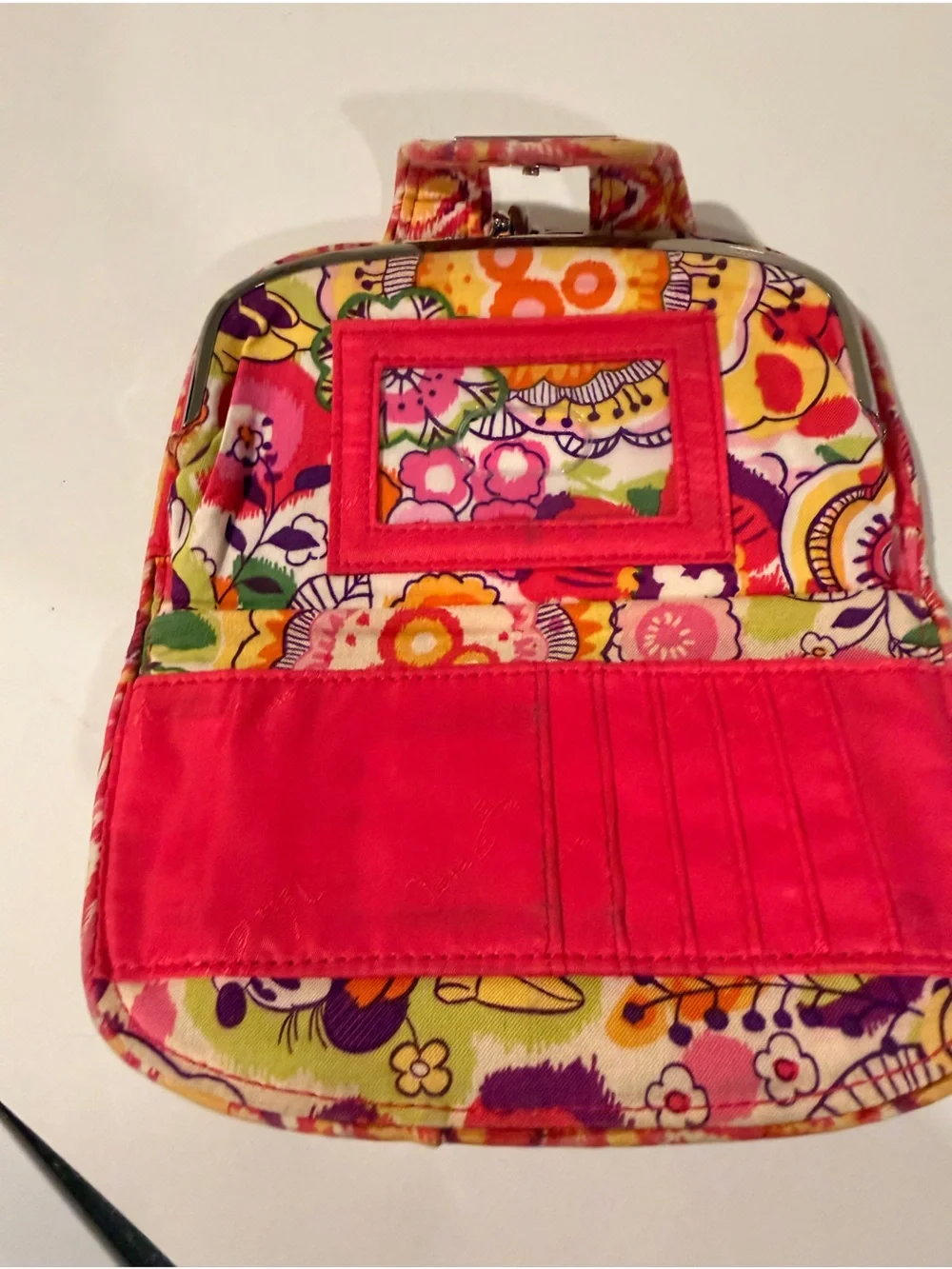 Vera Bradley Pink Yellow Quilted Ikat Clutch